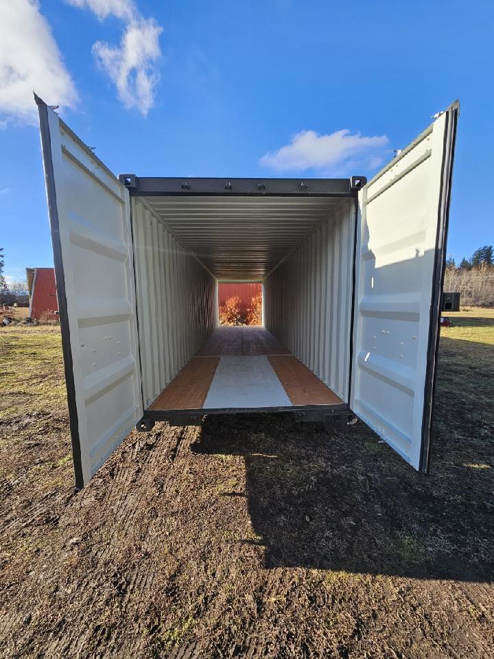 Interior view of shipping container